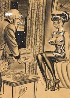 BILL WARD (1919-1998) "Golly, Mr. Gotrocks, you were right! A picture of Ben Franklin is worth a thousand words!" [CARTOON / PIN-UP] | Swann Galleries