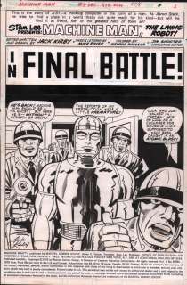Jack Kirby, Mike Royer - Machine Man #9 P.1 - Jack Kirby Title Splash - Signed - 1978