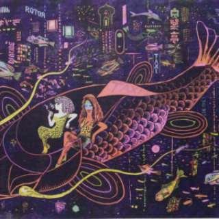 Brecht Evens - EX N° 36/36 de Rigoles Taxi, version violette, bois gravé original sur vélin de Rives 250g en 2016.