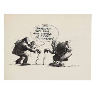 CLAUDE SERRE (1938-1998) - Lot #56 - Dessin humoristique Publié chez Glénat. 24,9 x 32,3 cm