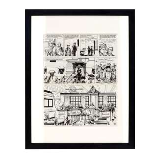 Vance William (1935-2018) | Howard Flynn Tome 1, Le premier voyage du lieutenant Howard Flynn Planche n°26 en noir et blanc. Sous cadre, encre... | HVMC