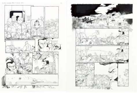 Kevin Walker & John Wagner - Lot 157 - The Balls Brothers Ensemble de deux planches originales Ã  l‘encre de chine n°1…