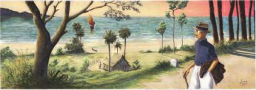 Frank LE GALL (né en... - Lot 134 - Théodore Poussin - La promenade Technique mixte sur...