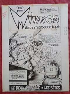 Jean-Yves Mitton - Original Title Page Art + Colour Layer - Mikros Episode #27 - (1984) 