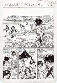 Polese, Renato - 8x original plates - a complete short story "Cheyenne" for Il Giornalino magazine 