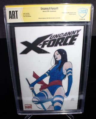 Khoi Pham | Uncanny X-Force #1 Cbcs Sketch Cover - Psylocke - Signed - 2024 | Anthony’s Comic Book Art