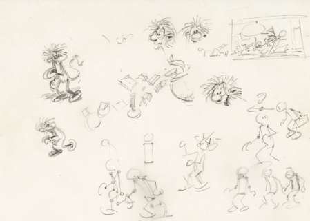 André Franquin (1924-1997) | Les Tifous - études, 1990 | Fauve Paris