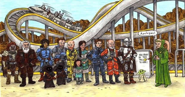 Jeffrey Brown | The Mandalorian And Child Page 56-57 - Must Be This Tall | Scott Eder