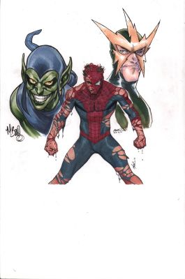 Jam Pieces | Spider-Man, Green Goblin, Electro Jam Piece - Signed Art By Mark Brooks, Jorge Molina, & Humberto Ramos | Anthony’s Comic Book Art