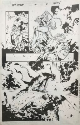 Stuart Immonen, Stuart Immonen | Fear Itself Issue #3 Page 4 - Sin As Skadi Vs Bucky Barnes As the New Captain America | ComicArtFans Classifieds