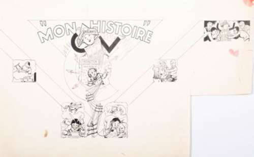Herbone, René Bonnet (1905-1998 ) | "Mon histoire" CÅ“urs vaillants - Illustration originale Ã … | Stanley’s Auction