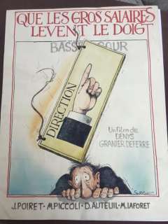 Serre - Dessin original - Projet d’affiche -Â Que les gros salaires lèvent le doigt! | Catawiki