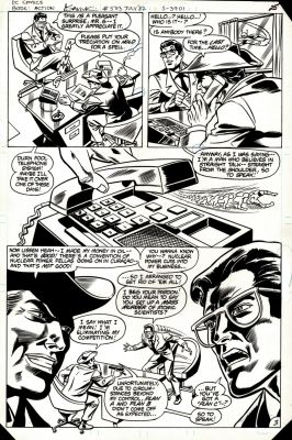 Alex Saviuk, Frank Chiarmonte | Action Comics #533 P 3 (Atom Zooms Out From a Phone!) 1982 | Romitaman