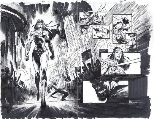 Jason Howard | Dc Ko Wonder Woman Vs Lobo Issue 01 Page 06 & 07 | Splash Page