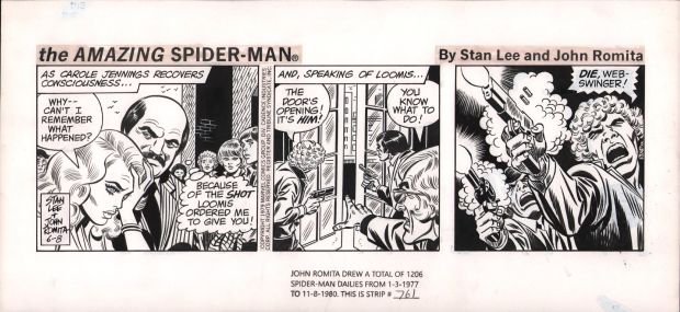 John Romita Sr. | Amazing Spider-Man Daily Strip 6/8/1979 - Open Fire on Spidey | Anthony’s Comic Book Art