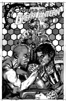 Tony Harris | Harris, Tony - Green Lantern Corps Convergence #2 Cover Painting, Hal Jordan & Guy Gardner Vs Hercules 2015 @ New Jersey Art Show | Cool Lines Art