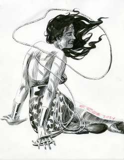 Steve Rude | Wonder Woman In the Loop Pen and Ink | Steve Rude