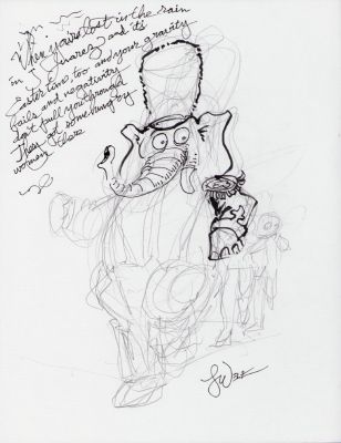 Larry Welz | Elephant Parade Pencil Commission - Signed | Anthony’s Comic Book Art