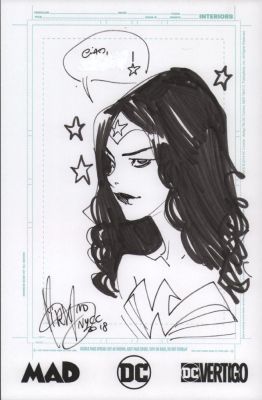 Mirka Andolfo | Wonder Woman Detailed Ink Art Commission - Signed 2018 | Anthony’s Comic Book Art