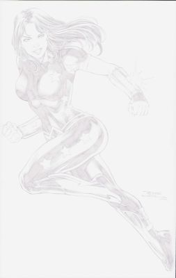 Ricardo Silva | Donna Troy Full Figure Penicil Commission - Signed 2020 | Anthony’s Comic Book Art