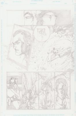 Karl Moline | Samurai Ninja Panel Pencil Page - Karl Moline | Anthony’s Comic Book Art