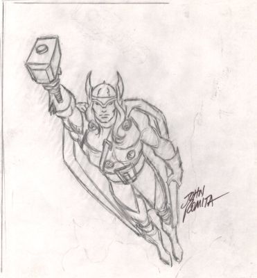 John Romita Sr. | Avengers #1 Cover Prelim Thor Image (2010) | Romitaman