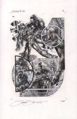 Simone Bianchi | Astonishing X-Men #28 P.10 - Cyclops, Beast, Storm - Signed - 2009 | Anthony’s Comic Book Art