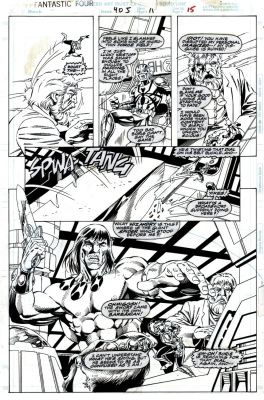 Danny Bulanadi, Paul Ryan | Fantastic Four #405 P 15 (Ant-Man Battles Conan the Barbarian! Wowza!) 1995 | Romitaman