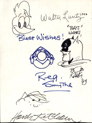 Bob Kane Hank Ketcham Walter Lantz Studios | 4 Great Pinups By Bob Kane, Walter Lantz, Hank Ketcham, & Reg Smythe!) | Romitaman
