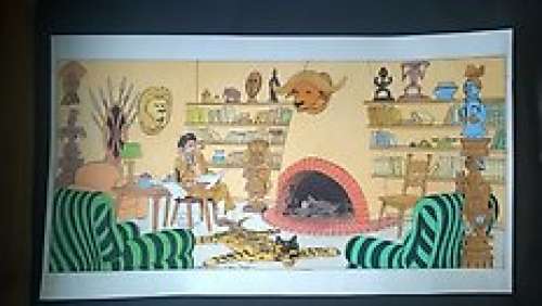 Wasterlain, Marc - Dessin original en couleurs - Hommage Ã  Hergé "Les 7 boules de cristal" | Catawiki