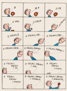 Bohdan Butenko (1931 - 2019) | Bohdan Butenko | "O Felku, Żbiku i Mamutku" - ilustracja do tomiku wierszy Wiktora Woroszylskiego, około1990 | Desa Unicum