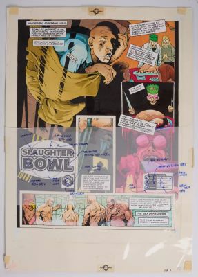 Lot 6 - 2000 AD Prog #844 Slaughter Bowl Part 3 Colour Full Story Pages (Fleetway, 1993) Total 6 | Stanley Gibbons Baldwin’s