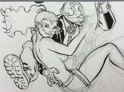 Meynet, Felix - 2x Dessin original - Scène de Western + Fanfoué en Bonne Compagnie | Catawiki