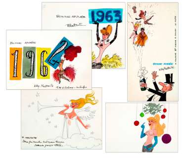 Will | Ensemble de 5 illustrations pour des cartes de voe… | Banque Dessinée