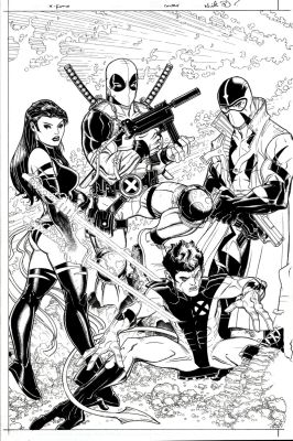 Nick Bradshaw | Uncanny X-Force #19 Cover (Psylocke, Deadpool, Fantomex, Nightcrawler!) 2011 | Romitaman