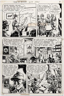 Alfredo Alcala | Alcala, Alfredo - House of Mystery #219 Pg 2 - Nazi Troops Plot Against Algerian Natives 1973 | Cool Lines Art