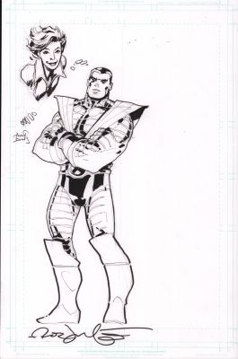 Alan Davis, Rick Leonardi | Kitty Pryde & Colossus Jam Piece - Signed | Anthony’s Comic Book Art