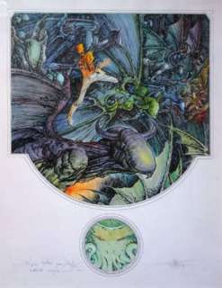 DRUILLET. Â« Démons et Merveilles Â». Encre de couleurs sur trait noir pour | Tessier Sarrou