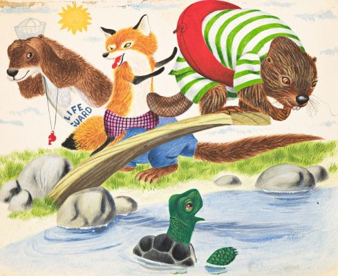 Lot 57 - Richard Scarry, (1919-1994), My Little Golden Calendar, June. 1961. | Swann Galleries
