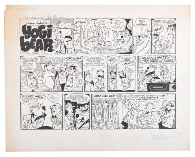 Hanna and Barbera Signed Yogi Bear Comic Strip Art. | Van Eaton Galleries