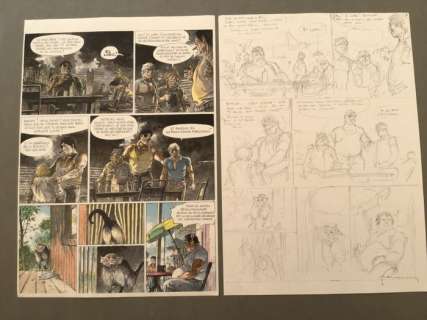 Hermann - Planche originale crayonnés (p.7) - Bernard Prince T.18 - Menace sur le Fleuve - (2010) | Catawiki