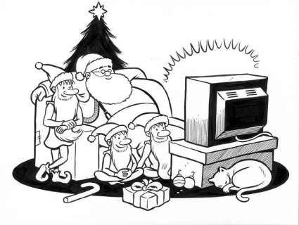 Joe Matt - Christmas Card Art From Joe Matt