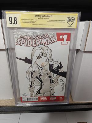Amazing Spider-Man #1 CBCS 9.8 Silver Sable Sketch Cover by Chrissie Zullo | Raremarq (Buy It Now)