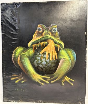 Lot 61 - Ken Kelly – Famous Monsters of Filmland #91 Frogs Cover Original Art, 1972 | Oberon Auctions