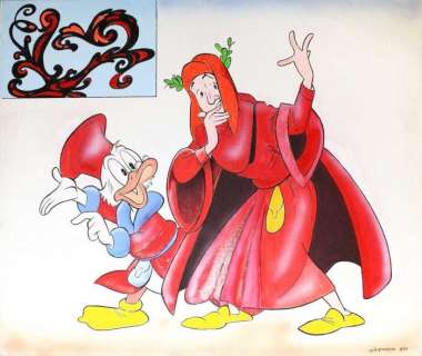 Chierchini, Giulio  - Quadro su tela  - Uncle Scrooge - "Messer Papero e il ghibellin fuggiasco". (2013) | Catawiki