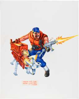 G.I. JOE "CUTTER" (V2) FINAL CARD ORIGINAL ART BY DOUG HART PLUS CARDED FIGURE. | Hake’s