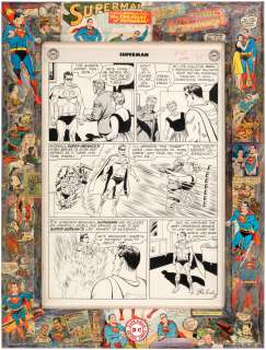 CURT SWAN "SUPERMAN" #137 COMIC BOOK PAGE ORIGINAL ART CUSTOM FRAMED DISPLAY. | Hake’s