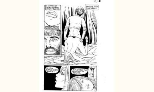 LÉVIS. G. â€œ Liz et Beth â€. Encre de Chine noire pour la planche 84 de | Tessier Sarrou