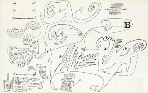 CARTOON SAUL STEINBERG, "12 Biographies / A to B." | Swann Galleries