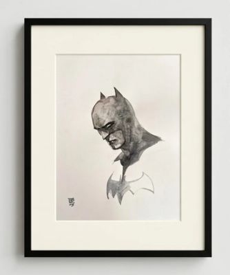 Alex Maleev | Alex Maleev - Batman Pin Up Watercolor | ComicArtFans Classifieds
